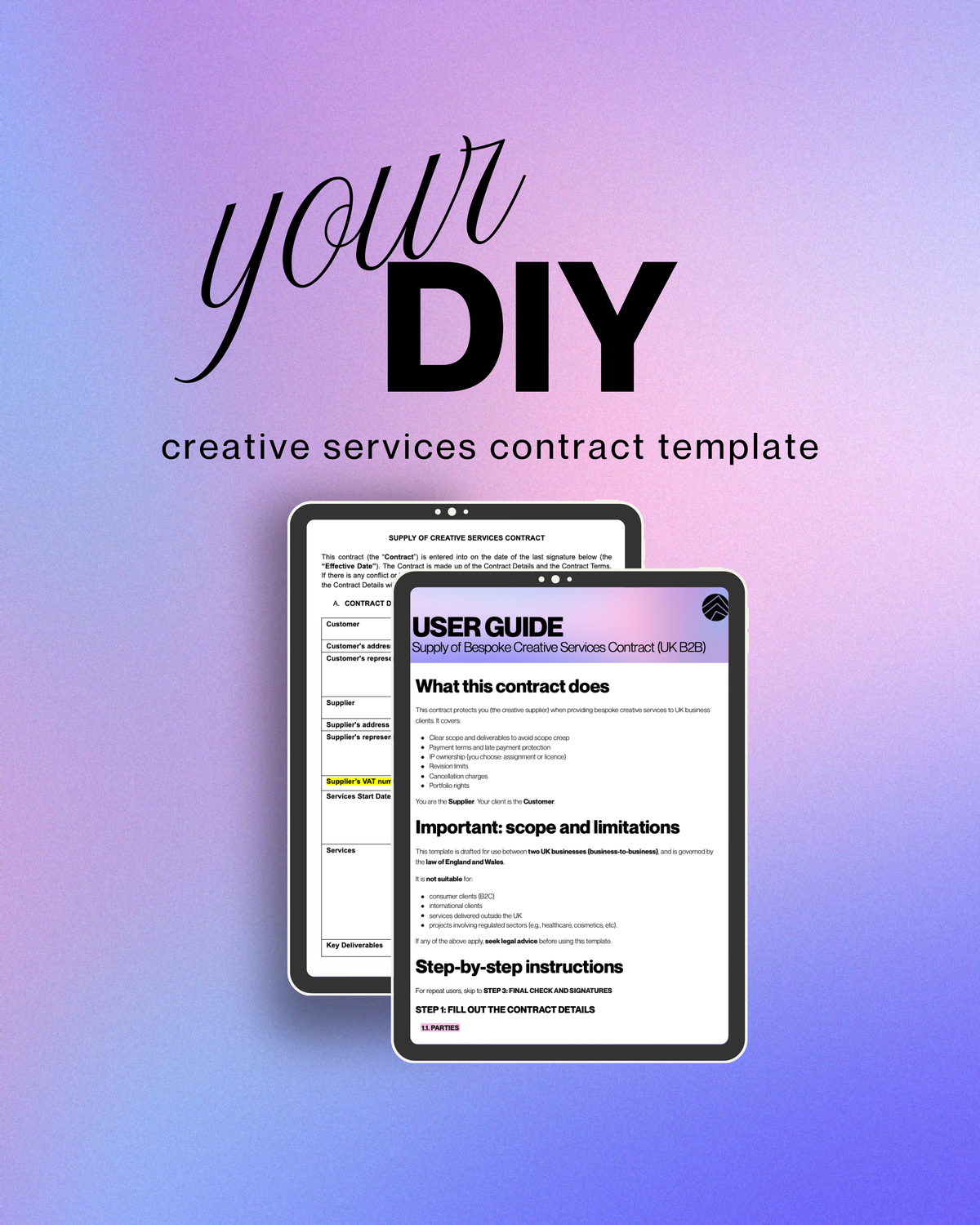 Creative services contract template